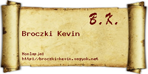 Broczki Kevin névjegykártya