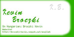 kevin broczki business card